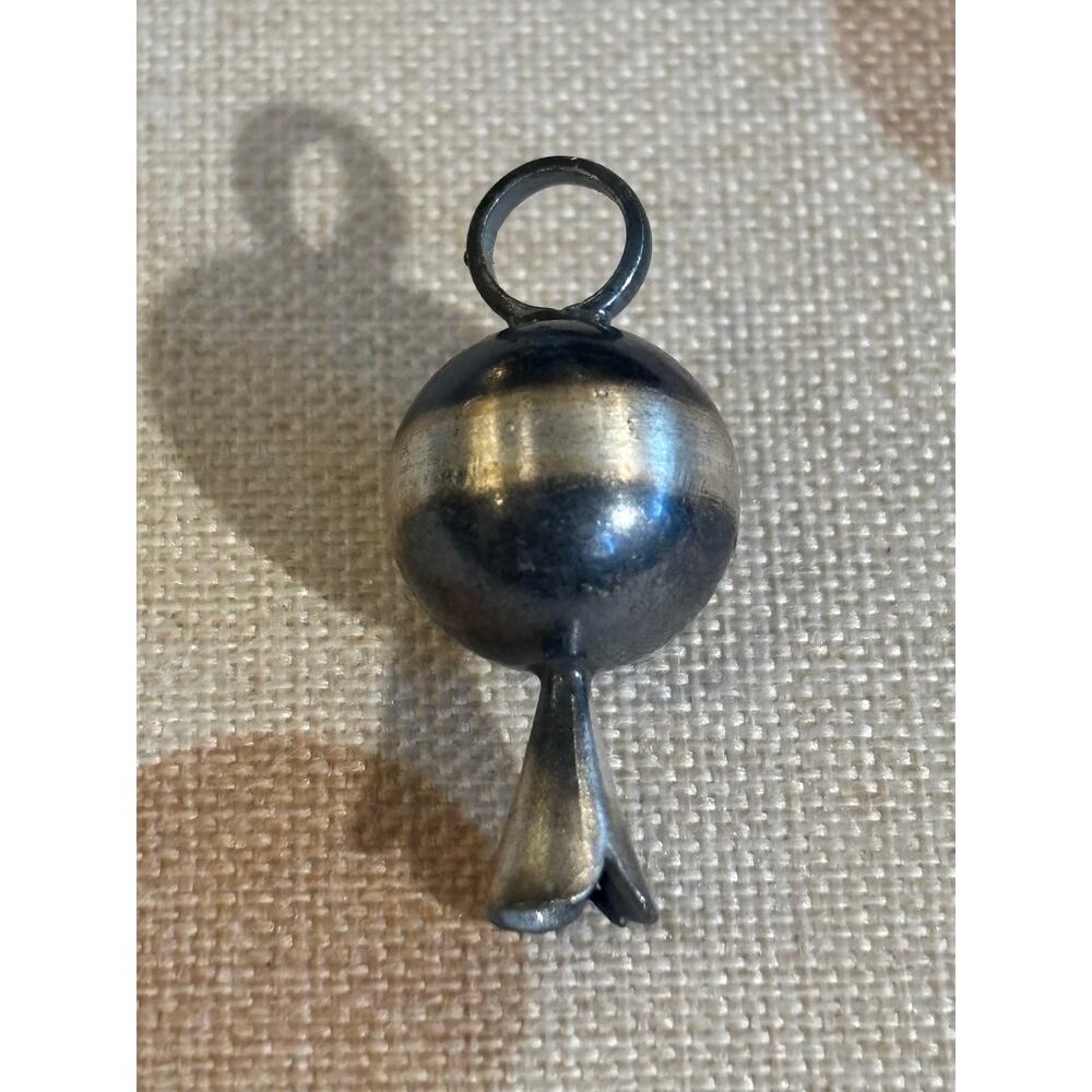 14mm Sterling Silver Pearl Bead Squash Blossom Charm Pendant - Picture 4 of 7